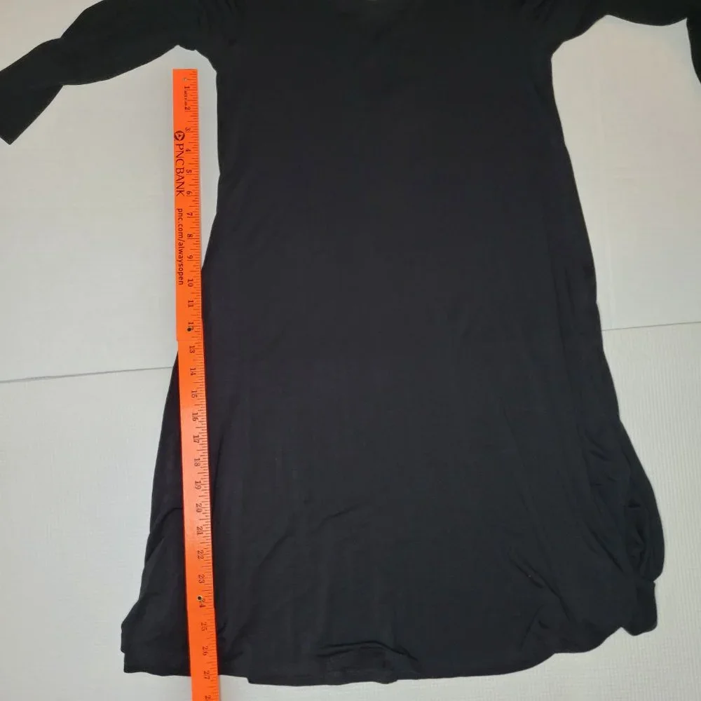 Thyme & Honey Women's Shift Dress Black XS Crew Neck 3/4 Sleeve Wednesday Gothic - Picture 7 of 10